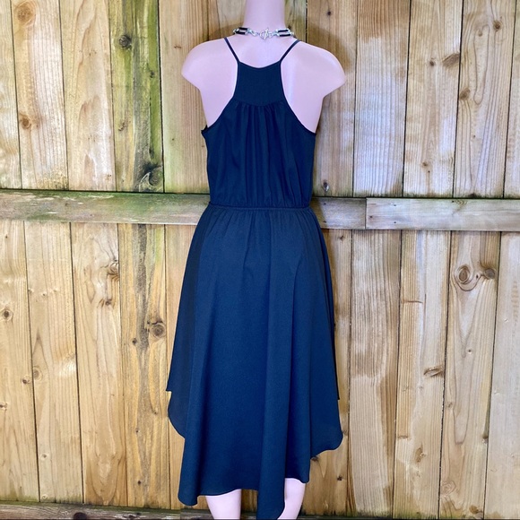 Bisou Bisou Asymmetrical Ruffle Black Dress EUC - Picture 3 of 8